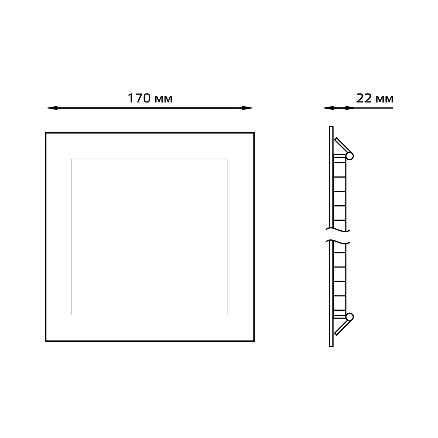 Светильник Gauss Slim квадрат 15W 1100lm 4000K 180-265V IP20 монтаж  Ø155*155 170*170*22 LED 1/20