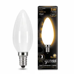 Gauss LED Filament Candle OPAL E14 5W 2700К 1/10/50