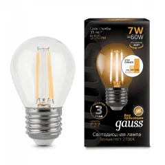 Gauss LED Filament Шар E27 7W 550lm 2700K шаг. диммирование 1/10/50