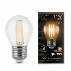 Gauss LED Filament Шар E27 11W 720lm 2700K 1/10/50