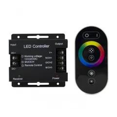 Контроллер Gauss RGB 288W 24А с сенсорным пультом управления цветом (чёрный)