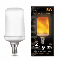 Gauss LED T65 Flame 5W E14 20-80lm 1500K 1/10/100