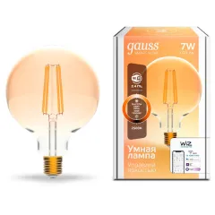 Лампа светодиодная филаментная Gauss Smart Home DIM E27 G95 Golden 7 Вт 1/40