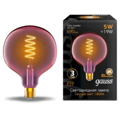 Лампа Gauss LED Filament Flexible G125-C Pink E27 5W 190lm 1800K 125*178mm 1/10