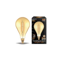 Лампа Gauss LED Vintage Филамент Straight PS160 6W E27 160*290mm Amber 890lm 2700K 1/6