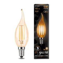 Gauss LED Filament Candle tailed E14 5W 2700K Golden 1/10/50 арт. 104801005