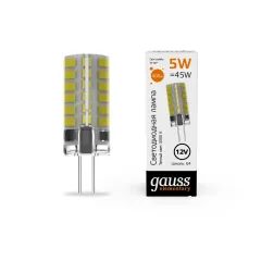 Лампа Gauss Elementary G4 12V 5W 400lm 3000K силикон LED 1/20/200