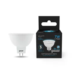 ​Фото Лампа Gauss MR16 7W 630lm 6500K GU5.3 LED 1/10/100 Артикул: 101505307