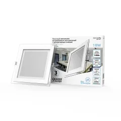 Светильник Gauss Glass кв 18W 1480lm 4000K 185-265V IP20 монт 170х170 200*200*36 с дек стек LED 1/20
Артикул: 948111218