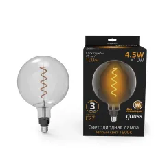 Лампа Gauss Filament G200 4.5W 100lm 1800К Е27 gray flexible LED 1/6
Артикул: 154802005