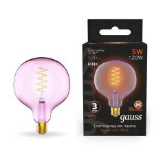 Лампа Gauss Filament G125 5W 190lm 1800К Е27 pink flexible LED 1/10
Артикул: 1011802105