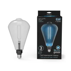 Лампа Gauss Filament ST164 6W 330lm 4000К Е27 gray straight LED 1/6
Артикул: 157802205