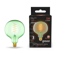Лампа Gauss Filament G125 5W 190lm 1800К Е27 green flexible LED 1/10
Артикул: 1012802105