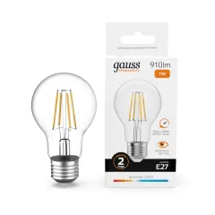 Лампа Gauss Filament Elementary А60 11W 910lm 2700К Е27 LED 1/10/50
Артикул: 22211