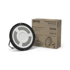 Светильник подвесной Gauss UFO 100W 12000lm 5000K 175-265V IP65 D230*88мм черный скобка в комплекте
Артикул: 821536300