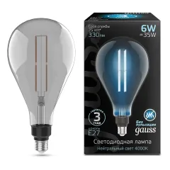 Лампа Gauss Filament PS160 6W 330lm 4000К Е27 gray straight LED 1/6
Артикул: 179802205