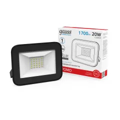 Прожектор светодиодный Gauss Elementary 20W 1700lm IP65 6500К ПРОМО G2 черный 1/60
Артикул: 613100320P