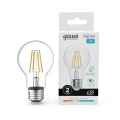 Лампа Gauss Filament Elementary А60 7W 560lm 4100К Е27 LED 1/10/50
Артикул: 22227