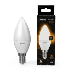 Фото Лампа Gauss Свеча 9.5W 890lm 3000К E14 LED 1/10/100 Артикул: 103101110