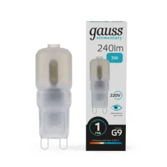 Фото Лампа Gauss Elementary G9 AC220-240V 3W 240lm 4100K пластик LED 1/10/200 Артикул: 14923