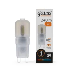 Фото Лампа Gauss Elementary G9 AC220-240V 3W 240lm 3000K пластик LED 1/10/200 Артикул: 14913