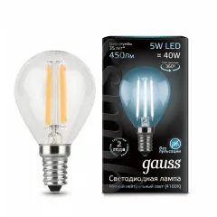 Gauss LED Filament Globe E14 5W 4100K 1/10/50 арт. 105801205