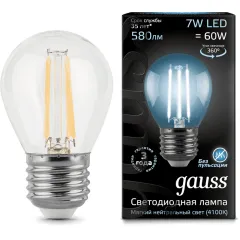 Gauss LED Filament Globe E27 7W 4100K 1/10/50 арт. 105802207
