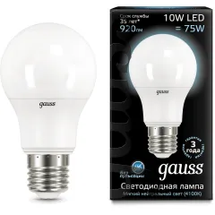 Gauss LED A60 10W E27 4100K 1/10/50 арт. 102502210