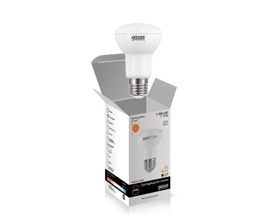 Gauss LED Elementary Reflector R63 7.5W E27 2700K арт. LD63218